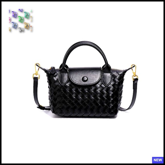 Braided Faux Leather Satchel Handbag Adjustable Crossbody Tote Daily Chic